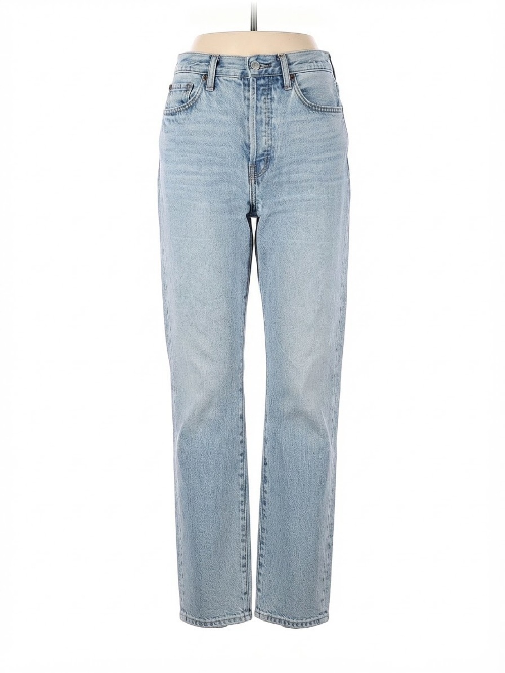 Pistola Cassie Super High Rise Straight Jean Raw Hem Sz 28